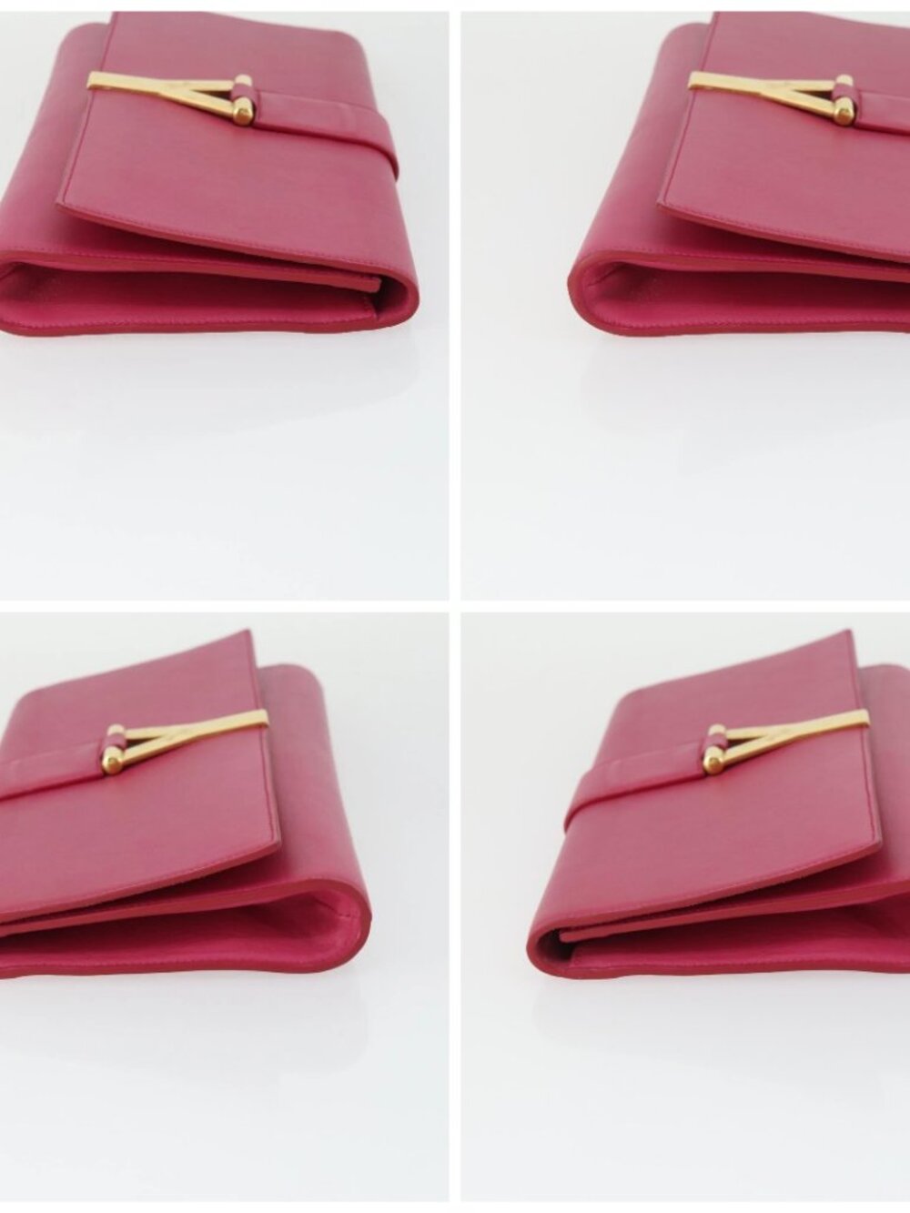 SAINT LAURENT Clutch Bag Leather Pink Gold 311213 Auth 169070V - Picture 16 of 16